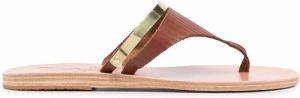 Ancient Greek Sandals Drepani leather flip flops Brown