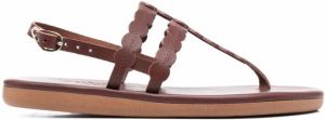 Ancient Greek Sandals Dryad leather strap sandals Brown