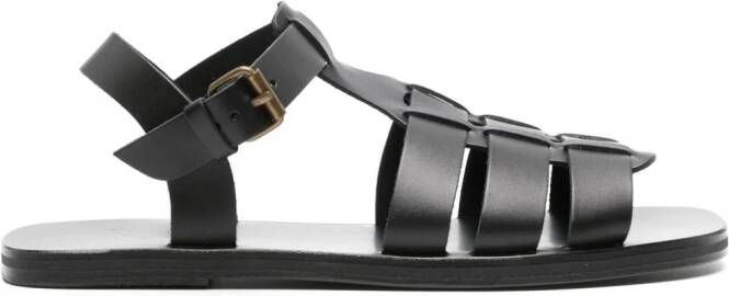 Ancient Greek Sandals Ektoras flat leather sandals Black