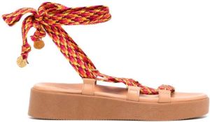 Ancient Greek Sandals Evelina rope flatform sandals Brown