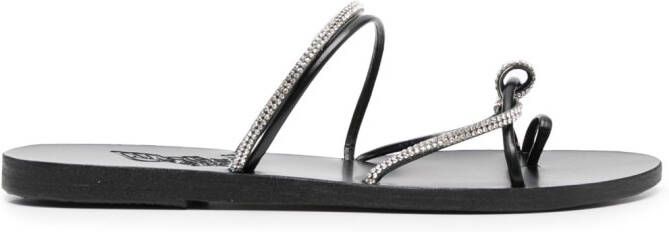 Ancient Greek Sandals Fantasia crystal-embellished slides Black