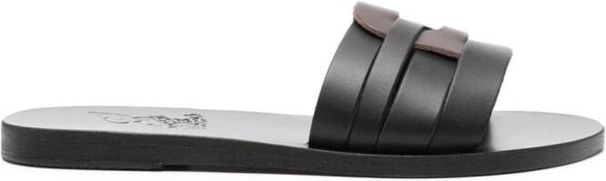 Ancient Greek Sandals Filenada leather slides Black
