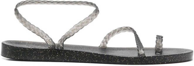 Ancient Greek Sandals glitter-detailed single-toe sandals Black