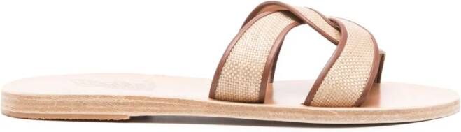 Ancient Greek Sandals interwoven-strap slides Neutrals