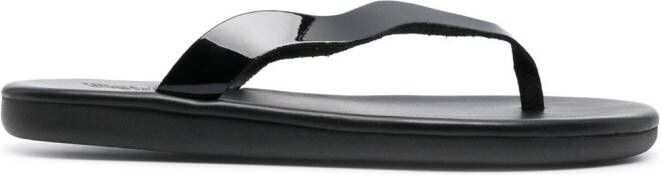 Ancient Greek Sandals Laconia leather flip flops Black