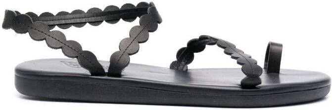 Ancient Greek Sandals leather toe-strap sandals Black