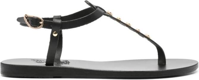Ancient Greek Sandals Lito bee leather sandals Black