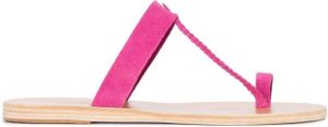 Ancient Greek Sandals Melpomeni flat leather sandals Pink
