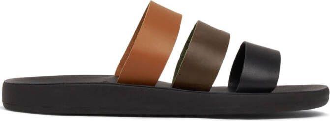 Ancient Greek Sandals Minas Comfort calf leather slides Black