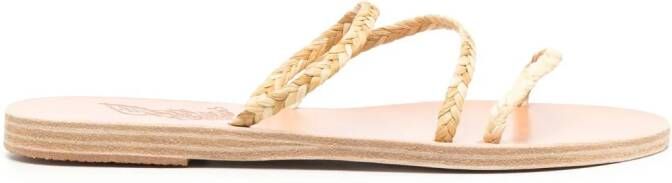Ancient Greek Sandals Polytimi flat leather slides Neutrals