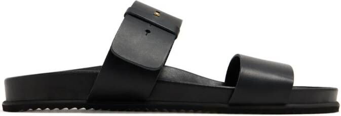 Ancient Greek Sandals round-toe leather sandals Black