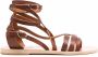Ancient Greek Sandals Satira gladiator leather sandals Brown - Thumbnail 1