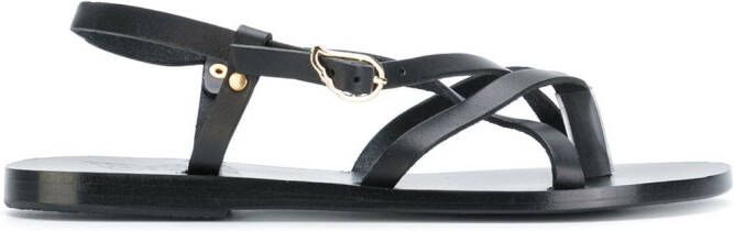 Ancient Greek Sandals Semele flat sandals Black