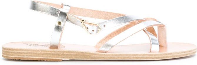 Ancient Greek Sandals Semele flat sandals Metallic