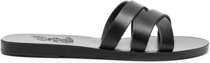 Ancient Greek Sandals slip-on leather sandals Black