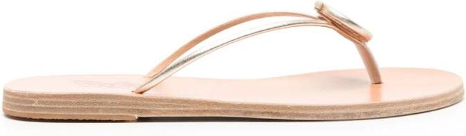 Ancient Greek Sandals Strovilos leather flip flops Gold