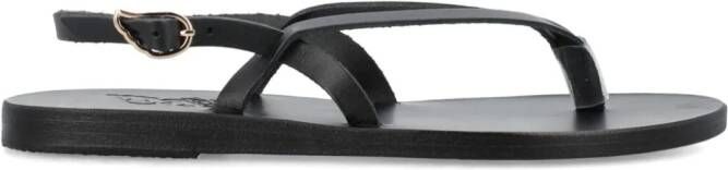 Ancient Greek Sandals Synthesis flat leather sandals Black