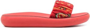 Ancient Greek Sandals Tayegete bandana-print slides Red