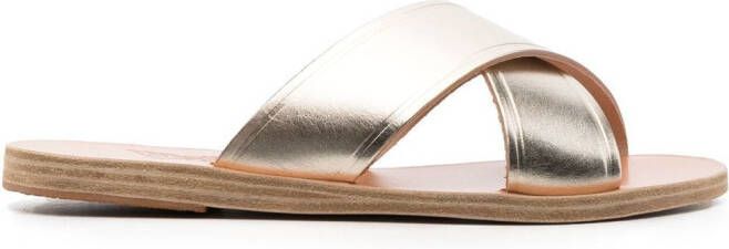 Ancient Greek Sandals Thais metallic-effect sandals Gold