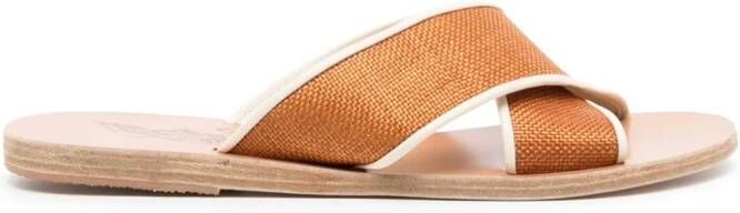 Ancient Greek Sandals Thais raffia sandals Brown