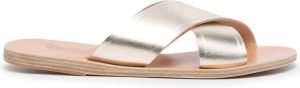 Ancient Greek Sandals Thais slip-on metallic sandals Brown
