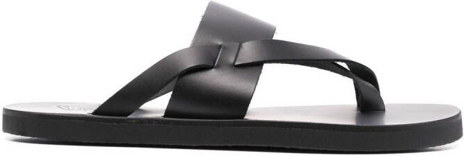Ancient Greek Sandals Zinon cross-strap leather sandals Black
