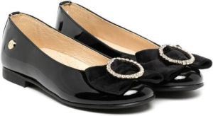 ANDANINES bow-detail leather ballerina shoes Black
