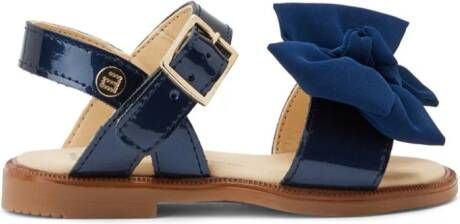 ANDANINES bow-detail leather sandals Blue