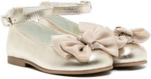 ANDANINES bow-detailing ballerina shoes Gold