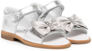 ANDANINES bow-embellished flat sandals Silver