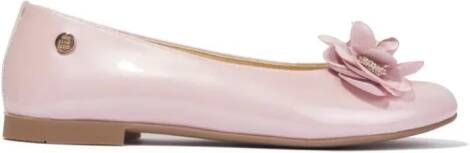 ANDANINES floral-appliqué ballerina shoes Pink