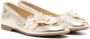 ANDANINES floral applique leather ballerina shoes Gold - Thumbnail 1