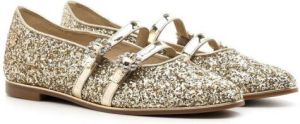 ANDANINES glitter ballerina shoes Gold