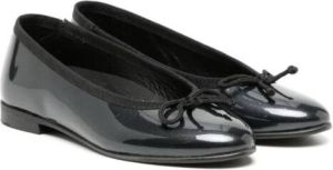 ANDANINES high-shine bow ballerina shoes Black