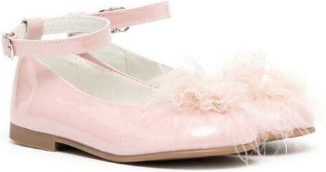 ANDANINES lace-detail ballerina shoes Pink
