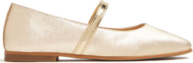 ANDANINES metallic-leather ballerina shoes Gold