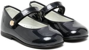 ANDANINES touch-strap leather ballerina shoes Black