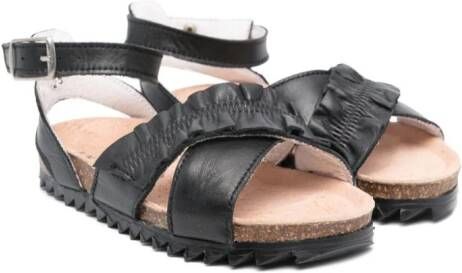 Andorine open-toe leather sandals Black