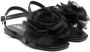Andrea Montelpare floral-appliqué leather sandals Black - Thumbnail 1