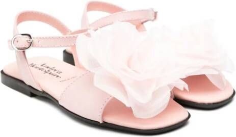 Andrea Montelpare floral-appliqué leather sandals Pink