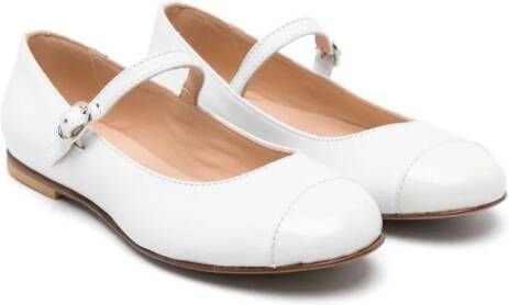Andrea Montelpare patent-toecap leather ballerina shoes White