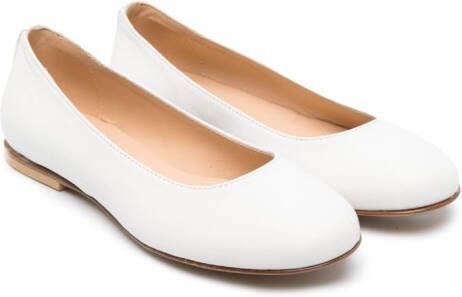 Andrea Montelpare round-toe leather ballerina shoes White