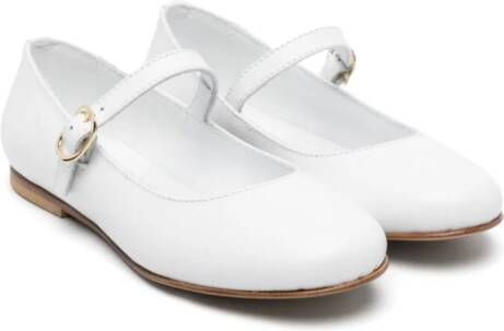Andrea Montelpare Tresor leather ballerina shoes White