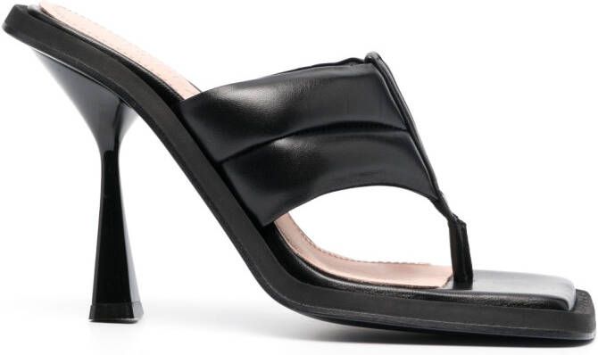 ANDREĀDAMO 120mm leather sandals Black