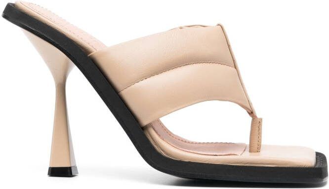 ANDREĀDAMO 120mm leather sandals Neutrals