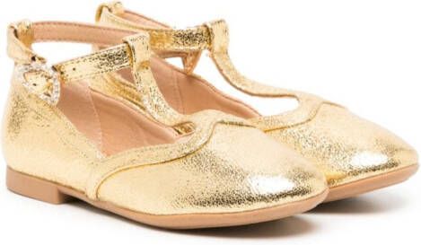 Angel's Face Ashley faux-leather ballerina shoes Gold