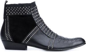 ANINE BING Charlie stud-embellished leather boots Black