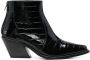 ANINE BING crocodile-effect pointed boots BLACK - Thumbnail 1