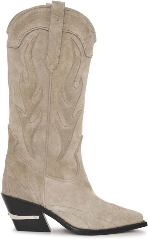 ANINE BING Tania 70mm leather western knee boots Neutrals
