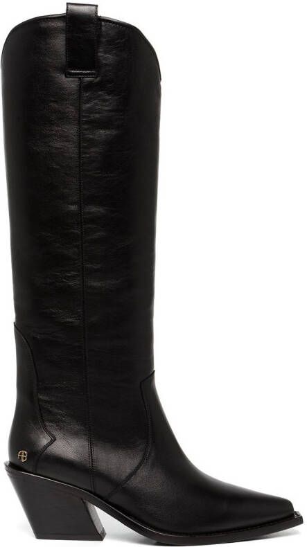 ANINE BING Tania knee-high boots Black